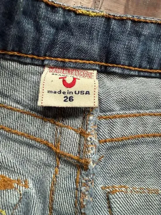 Y2K True Religion Julie Big T Skinny Jeans Size 26 Made in USA - Picture 3 of 5